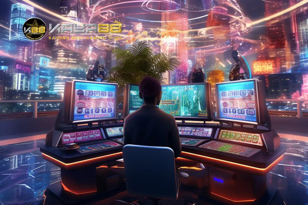 lelaki duduk depan computer menonton inovasi kaya88 my