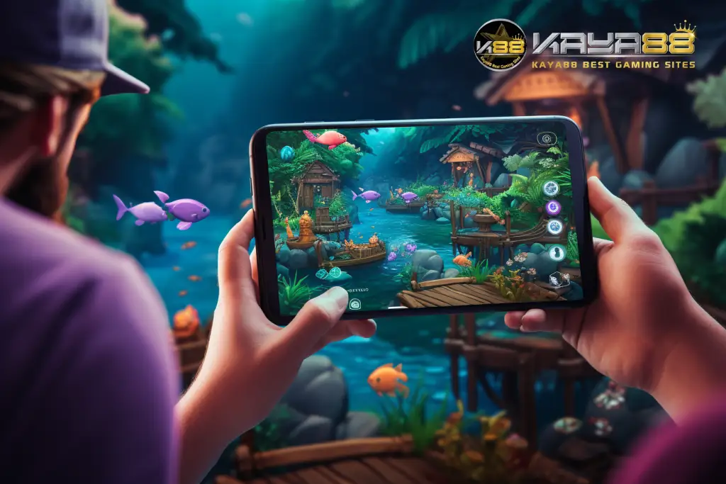 men playing kaya88 my fishing game on mobile