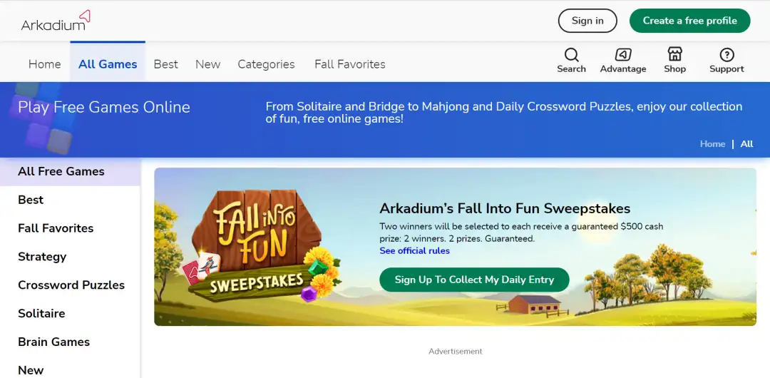 Main Game Tanpa Memuat Turun di Arkadium